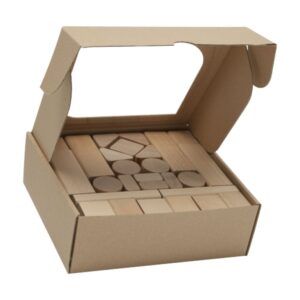 Dřevěná stavebnice přírodní 50 kusů. Výrobek je dodáván v kartonové krabičce, stačí jen zabalit a darovat. Balení obsahuje: 50 ks bukových kostek